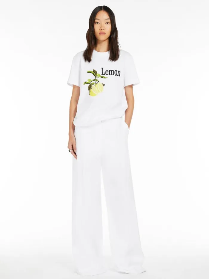 Women Max Mara Tops And Tshirts Embroidery And Sequinembellished Tshirt Optical White