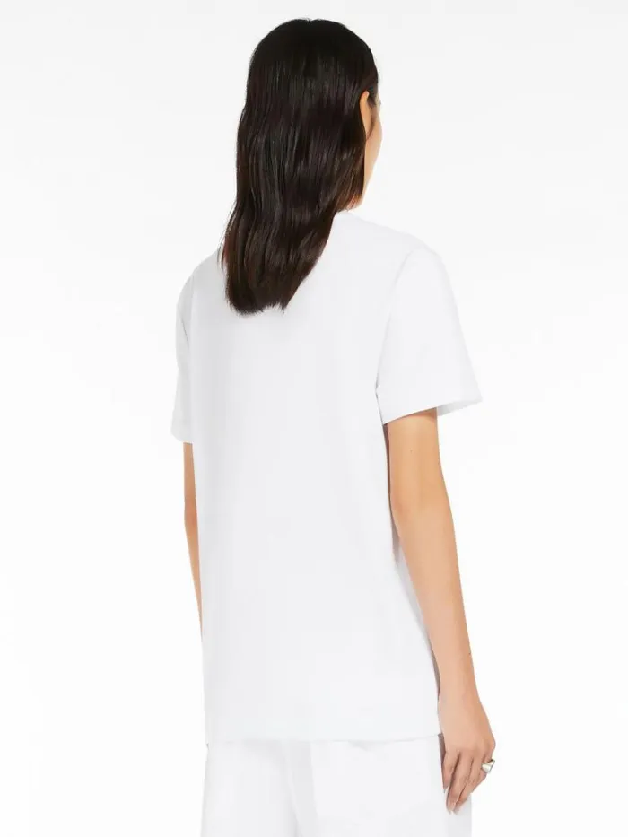 Women Max Mara Tops And Tshirts Embroidery And Sequinembellished Tshirt Optical White