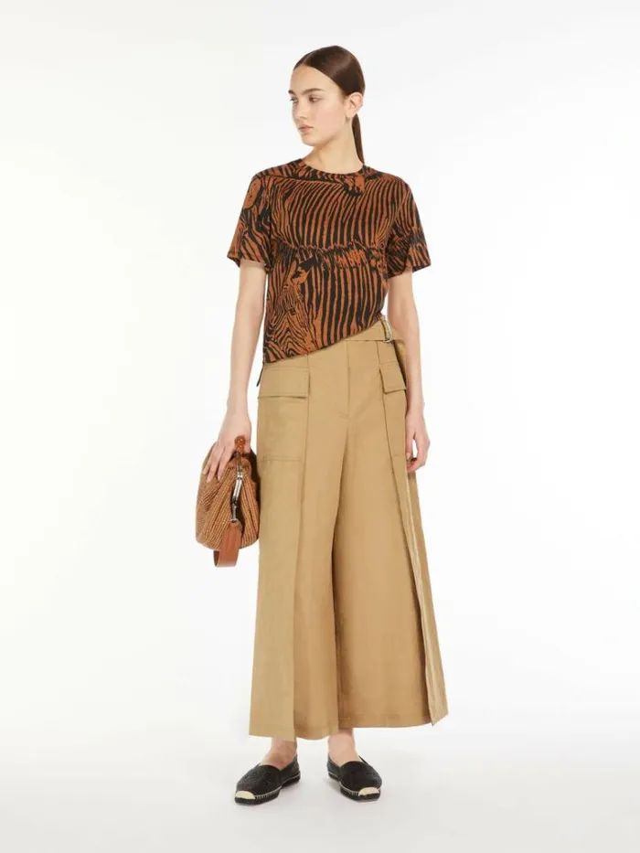 Women Max Mara Tops And Tshirts Organic Cotton Jersey Tshirt Brown