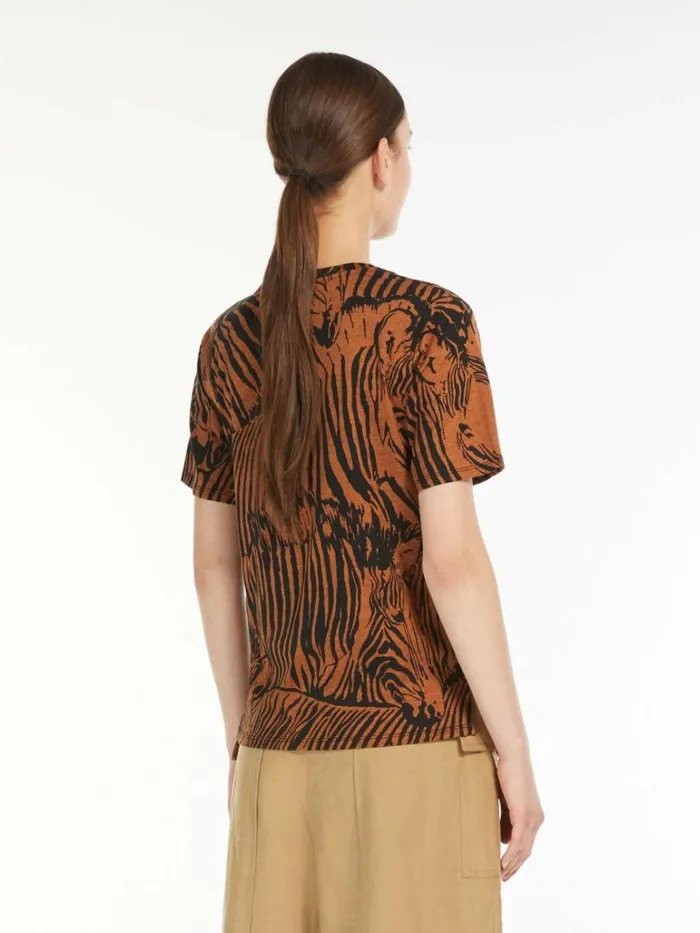 Women Max Mara Tops And Tshirts Organic Cotton Jersey Tshirt Brown