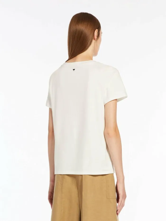 Women Max Mara Tops And Tshirts Organic Cotton Jersey Tshirt White