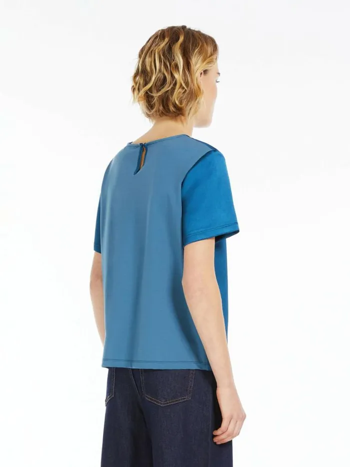 Women Max Mara Tops And Tshirts Technical Satin And Jersey Tshirt Oil