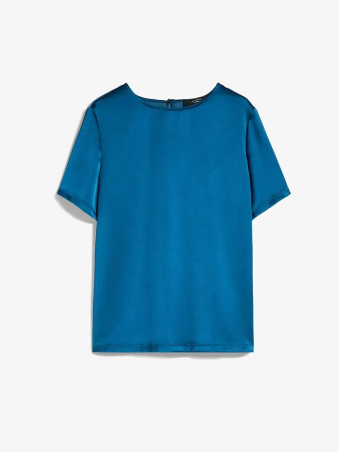 Women Max Mara Tops And Tshirts Technical Satin And Jersey Tshirt Oil