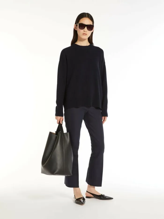 Women Max Mara Trousers And Jeans Cotton And Viscose Trousers Ultramarine