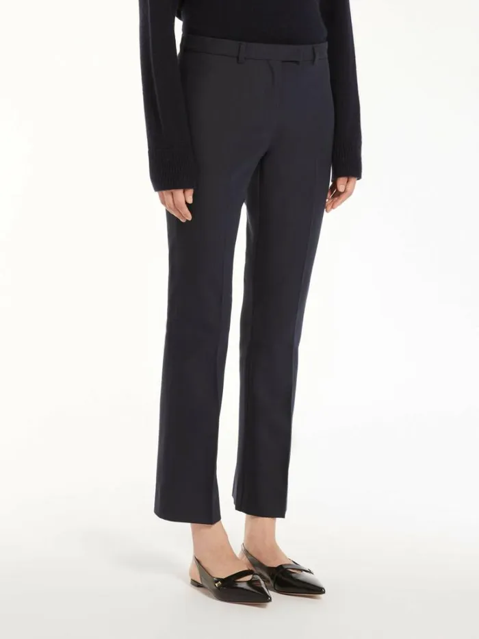 Women Max Mara Trousers And Jeans Cotton And Viscose Trousers Ultramarine