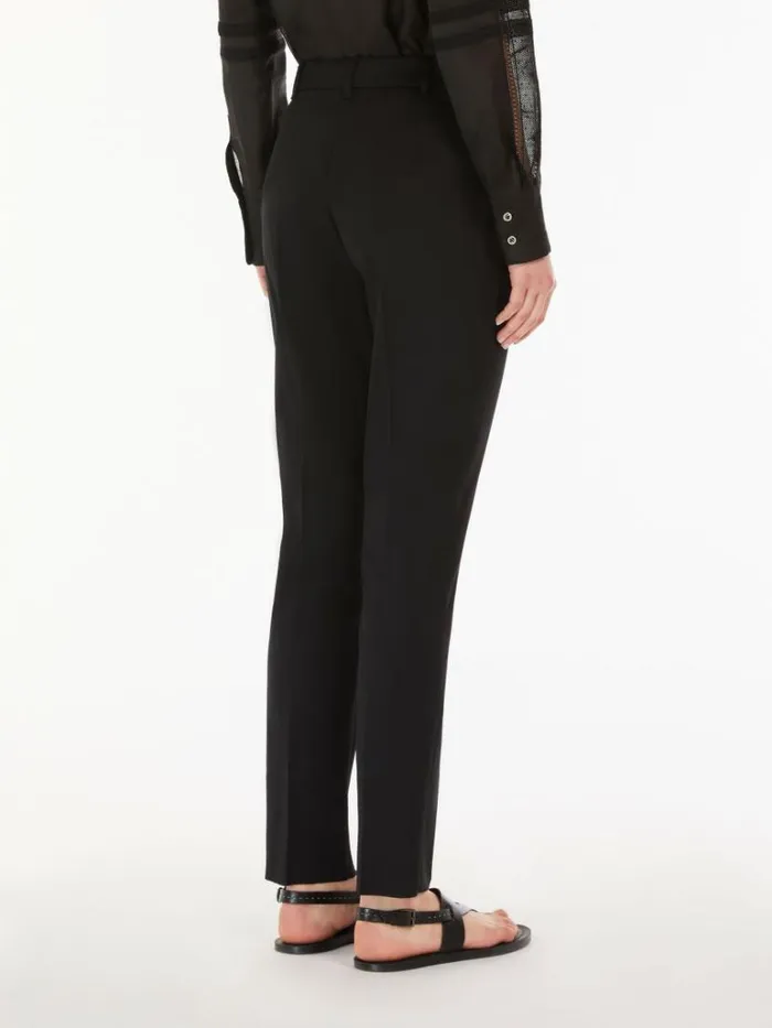Women Max Mara Trousers And Jeans Cotton Cigarette Trousers Black