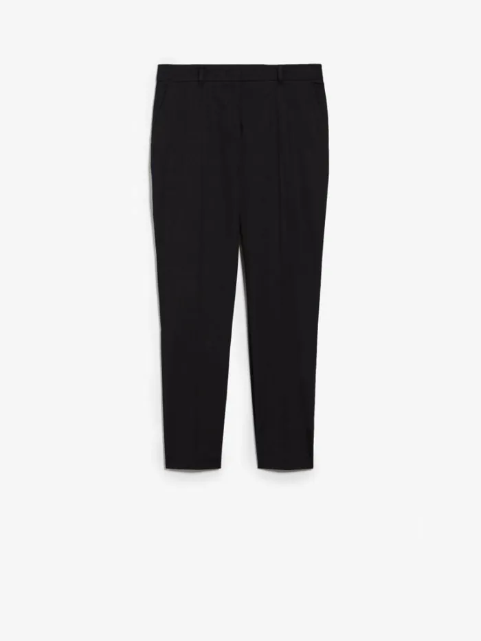 Women Max Mara Trousers And Jeans Cotton Cigarette Trousers Black