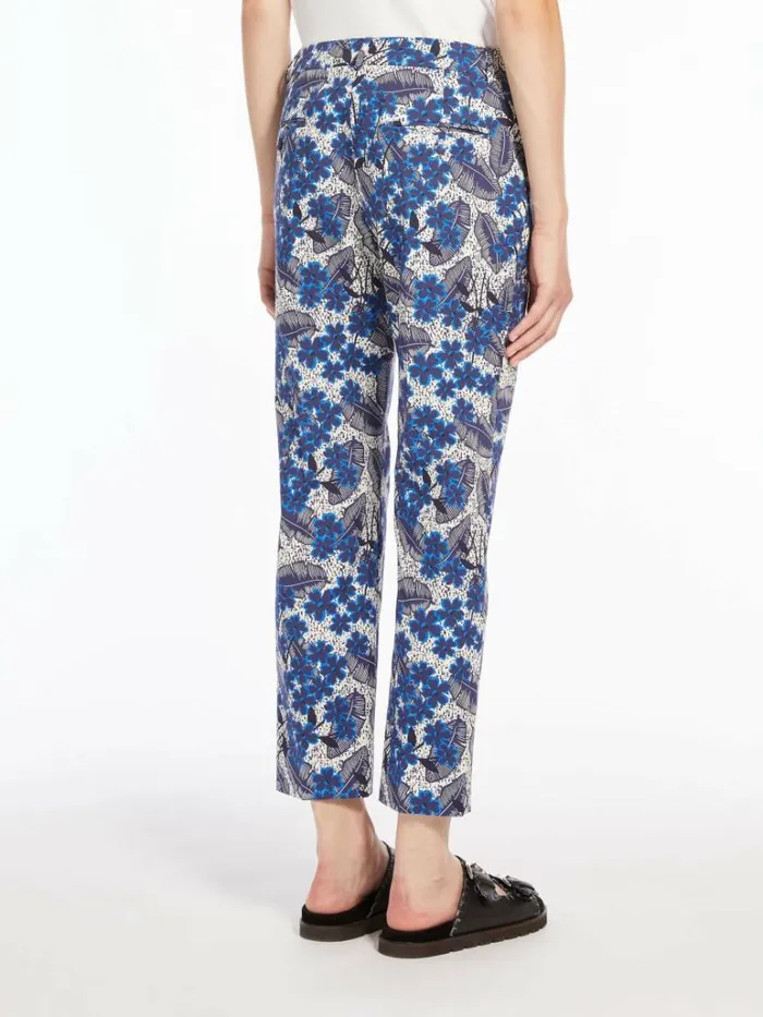 Women Max Mara Trousers And Jeans Cotton Faille Trousers Cornflower Blue