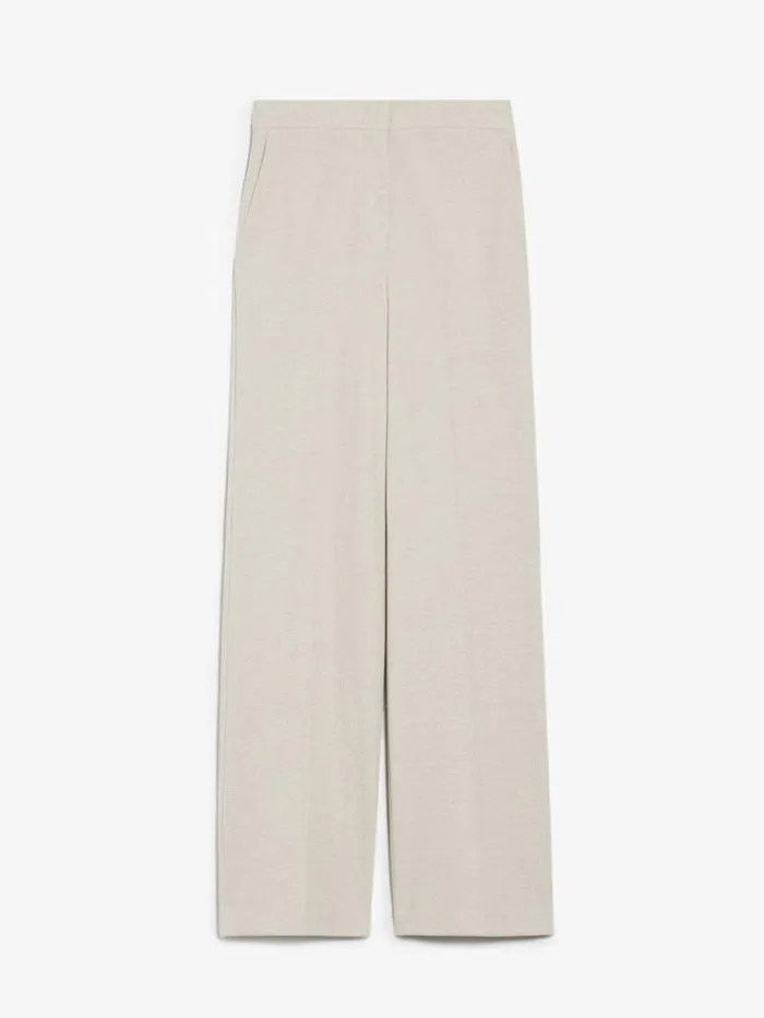 Women Max Mara Trousers And Jeans Wide Jersey Trousers Beige