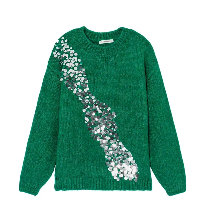 Women Maxi Jumper With Sequins 8211 Emerald Green Promod Jumpers And Cardigans Women Maxi Jumper With Sequins 8211 Emerald Green Promod Jumpers And Cardigans