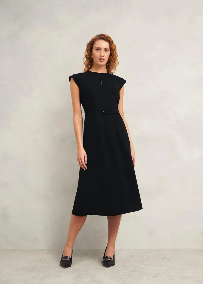 Women Meera Belted Dress Black Hobbs Dresses and Jumpsuits