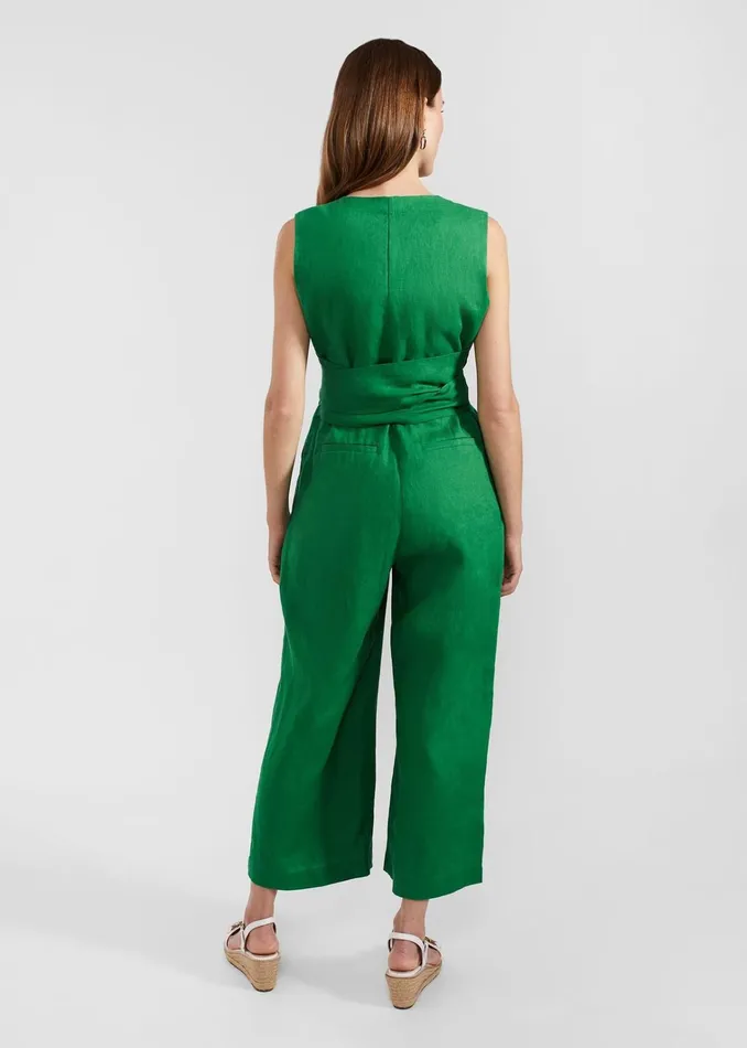 Women Melodie Linen Jumpsuit Green Hobbs Dresses and Jumpsuits