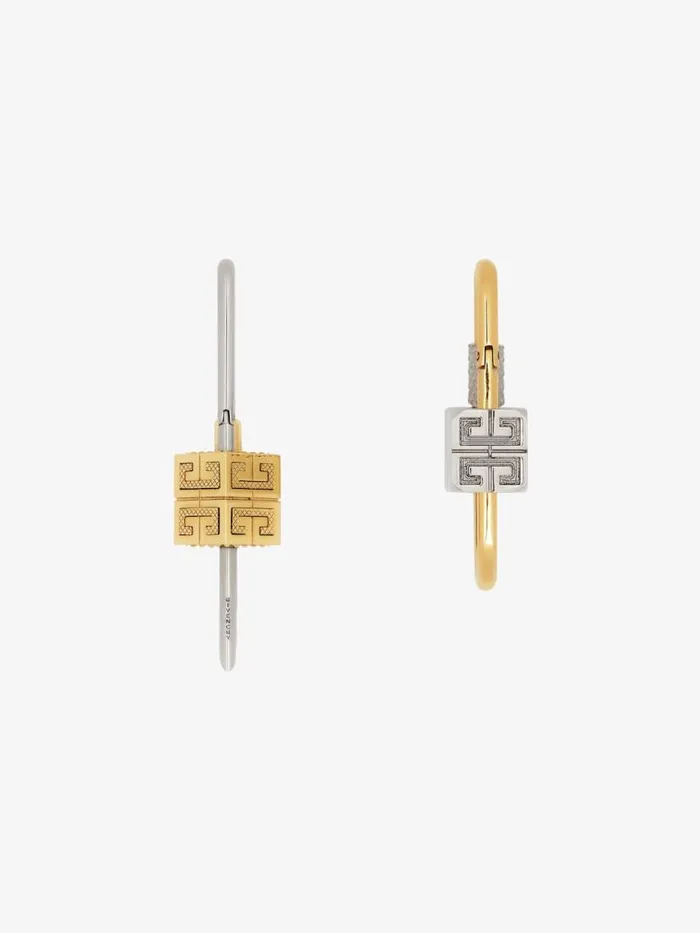 WomenMen Jewelry Givenchy Lock Asymmetrical Earrings In Metal Goldensilvery WomenMen Jewelry Givenchy Lock Asymmetrical Earrings In Metal Goldensilvery
