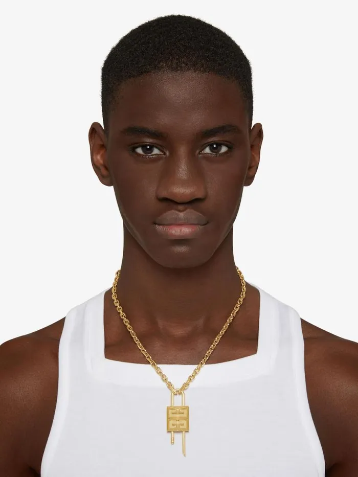 WomenMen Jewelry Givenchy Small Lock Necklace In Metal Golden Yellow WomenMen Jewelry Givenchy Small Lock Necklace In Metal Golden Yellow