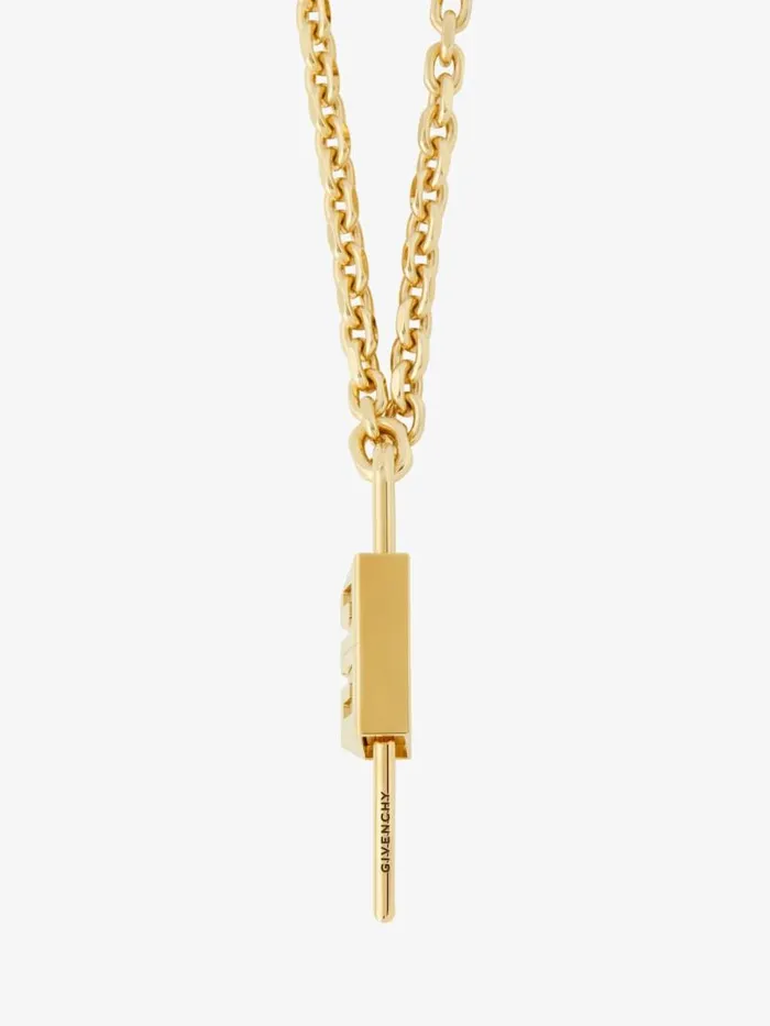 WomenMen Jewelry Givenchy Small Lock Necklace In Metal Golden Yellow WomenMen Jewelry Givenchy Small Lock Necklace In Metal Golden Yellow