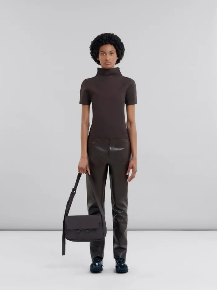 WomenMen Marni Trunkaroo Bag Brown Nappa Medium Trunkaroo Soft Bag