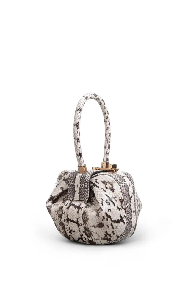 WomenMen Mini Bags Gabriela Hearst Demi Bag In Black and Ivory Snakeskin