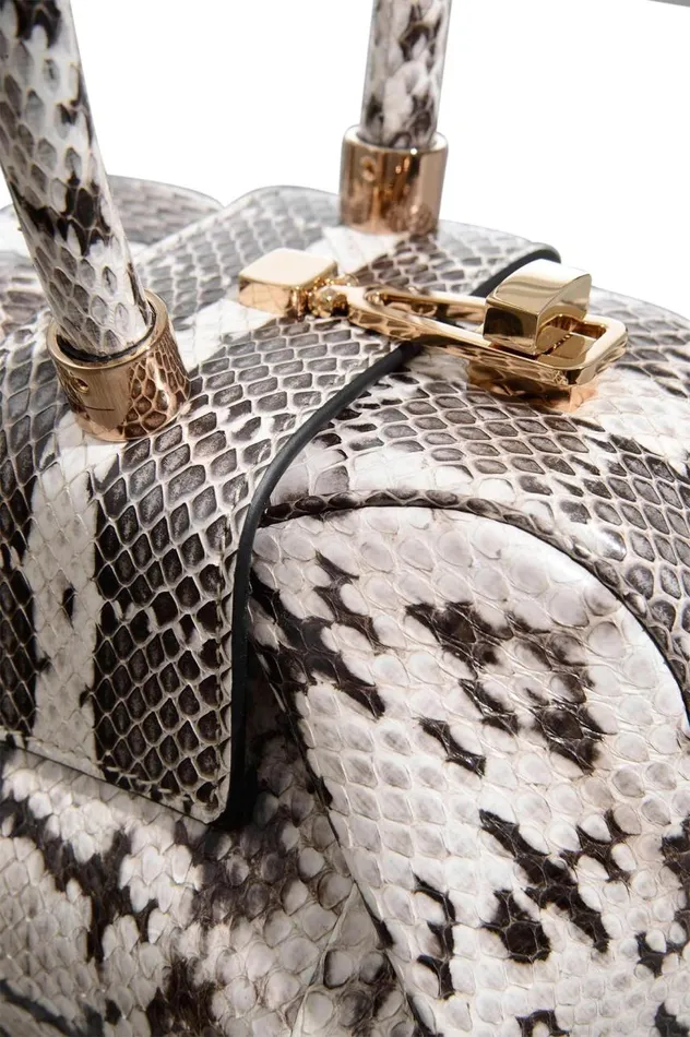 WomenMen Mini Bags Gabriela Hearst Demi Bag In Black and Ivory Snakeskin