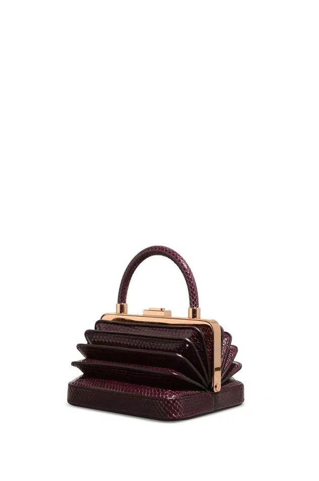 WomenMen Mini Bags Gabriela Hearst Mini Diana Bag In Bordeaux Snakeskin