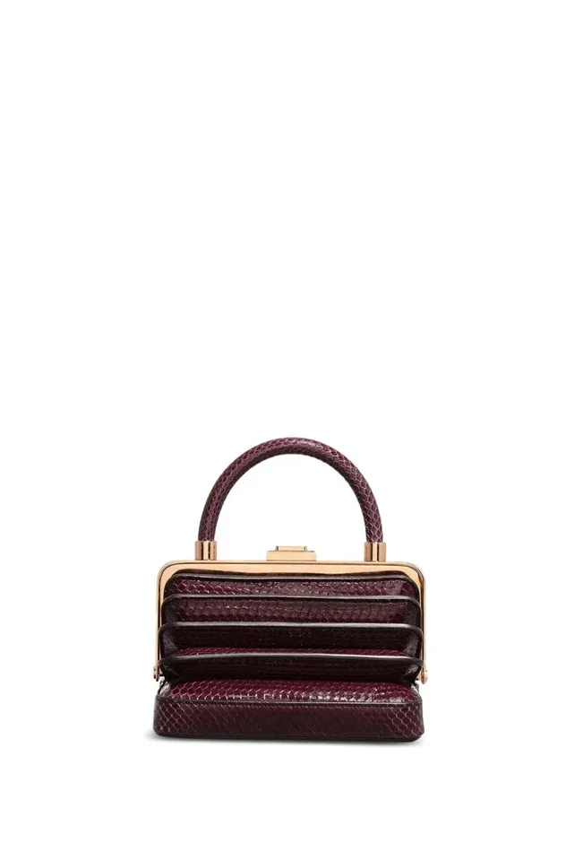 WomenMen Mini Bags Gabriela Hearst Mini Diana Bag In Bordeaux Snakeskin