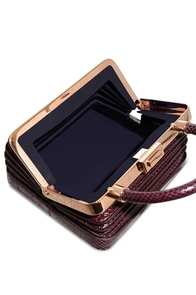 WomenMen Mini Bags Gabriela Hearst Mini Diana Bag In Bordeaux Snakeskin