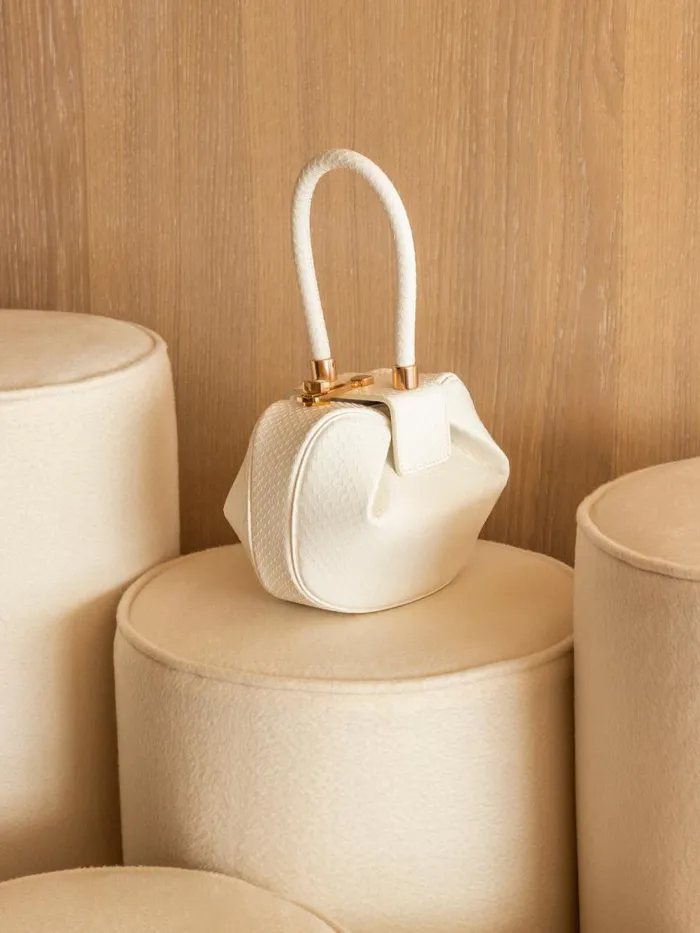 WomenMen Top Handles Gabriela Hearst Demi Bag In Ivory Snakeskin