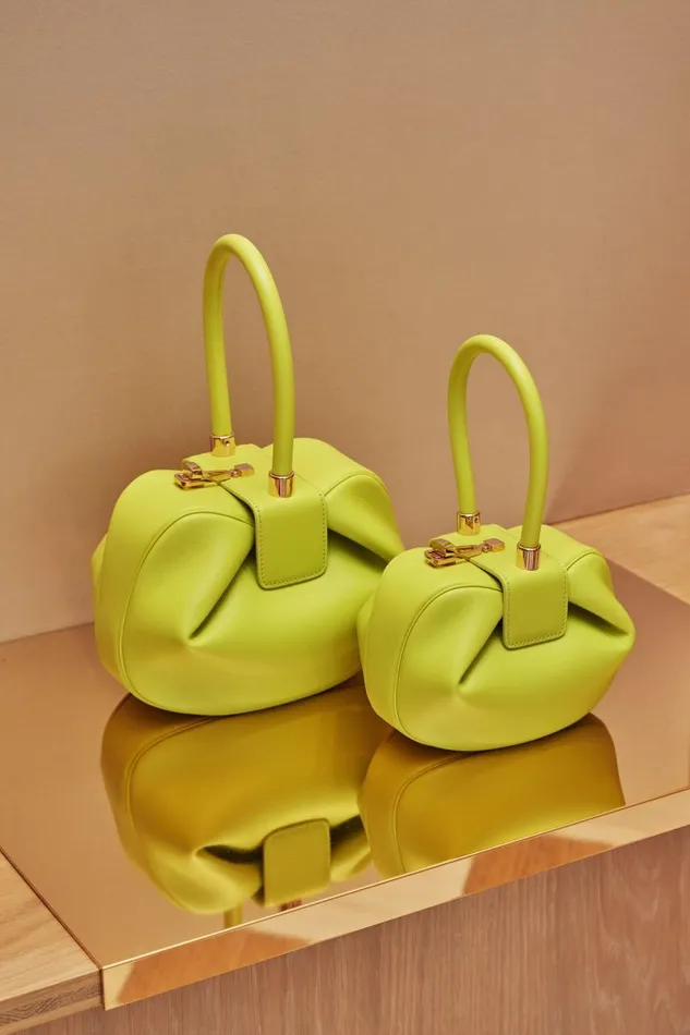 WomenMen Top Handles Gabriela Hearst Demi Bag In Lime Adamite Nappa Leather