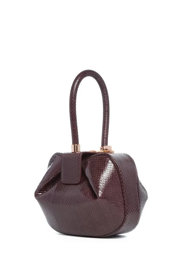 WomenMen Top Handles Gabriela Hearst Nina Bag In Bordeaux Snakeskin