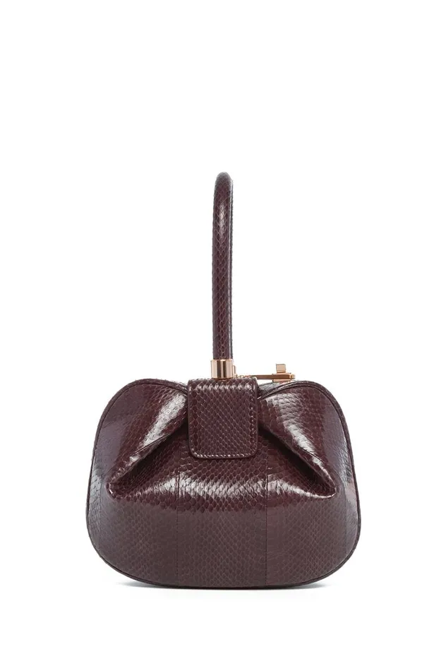 WomenMen Top Handles Gabriela Hearst Nina Bag In Bordeaux Snakeskin