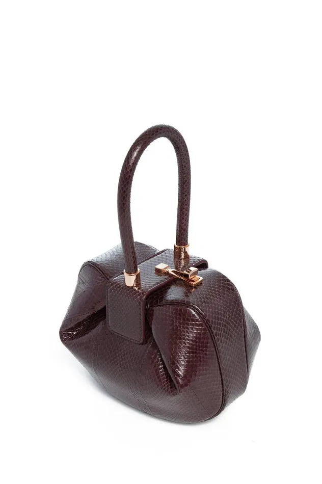 WomenMen Top Handles Gabriela Hearst Nina Bag In Bordeaux Snakeskin