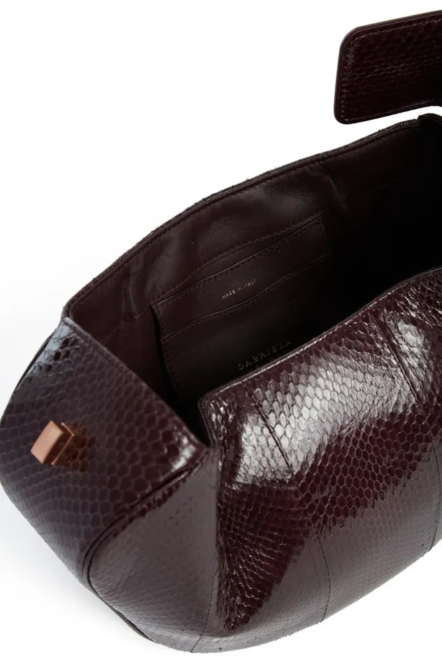 WomenMen Top Handles Gabriela Hearst Nina Bag In Bordeaux Snakeskin