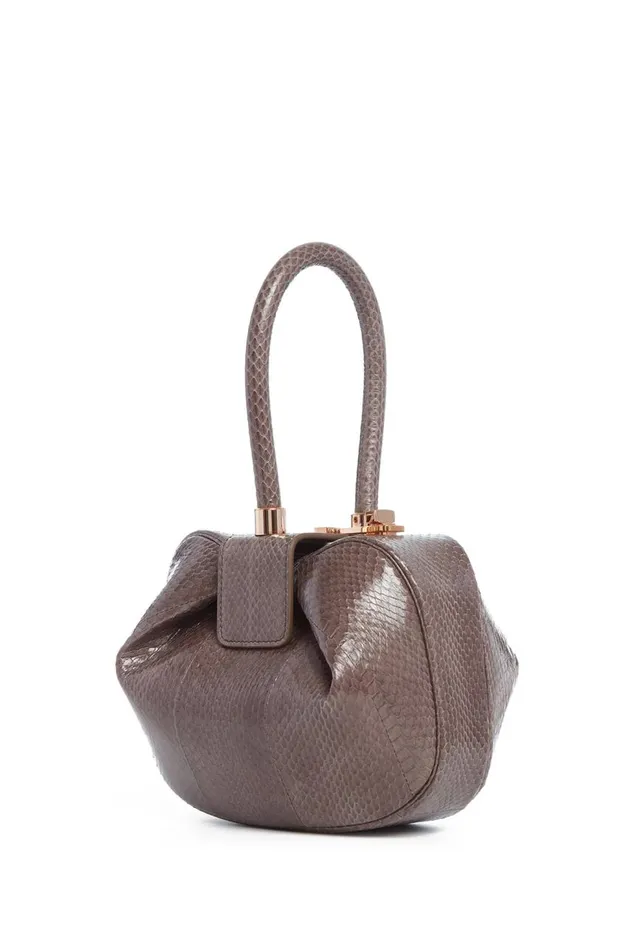 WomenMen Top Handles Gabriela Hearst Nina Bag In Charcoal Snakeskin