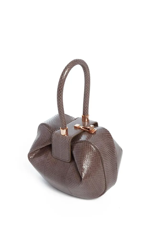 WomenMen Top Handles Gabriela Hearst Nina Bag In Charcoal Snakeskin