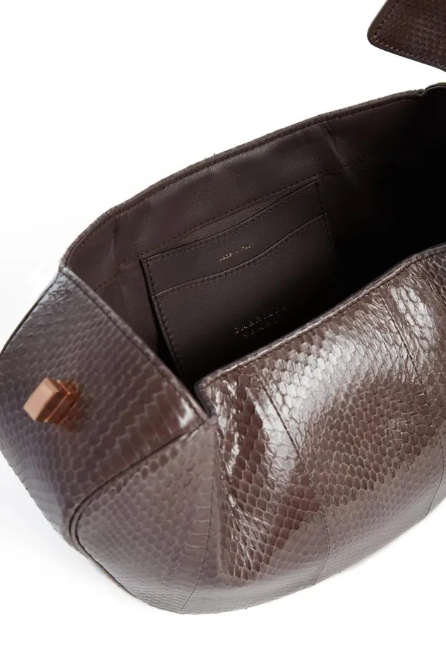 WomenMen Top Handles Gabriela Hearst Nina Bag In Charcoal Snakeskin
