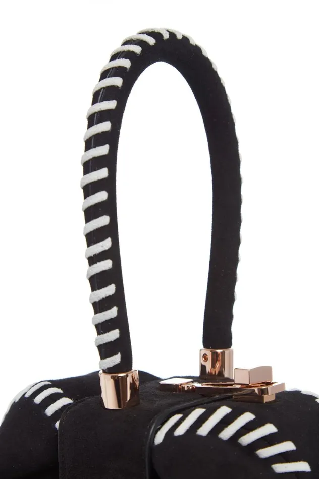 WomenMen Top Handles Gabriela Hearst Whipstitch Demi Bag In Black Suede