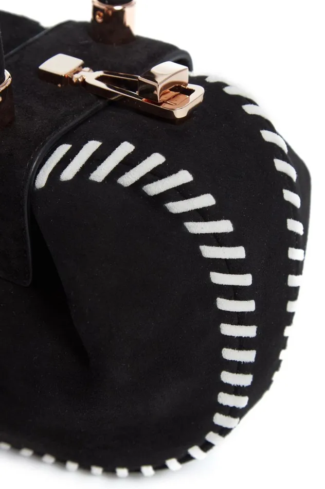 WomenMen Top Handles Gabriela Hearst Whipstitch Demi Bag In Black Suede