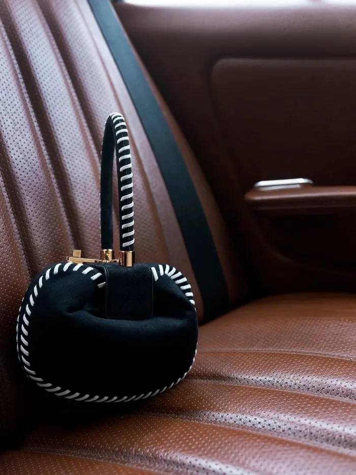 WomenMen Top Handles Gabriela Hearst Whipstitch Demi Bag In Black Suede