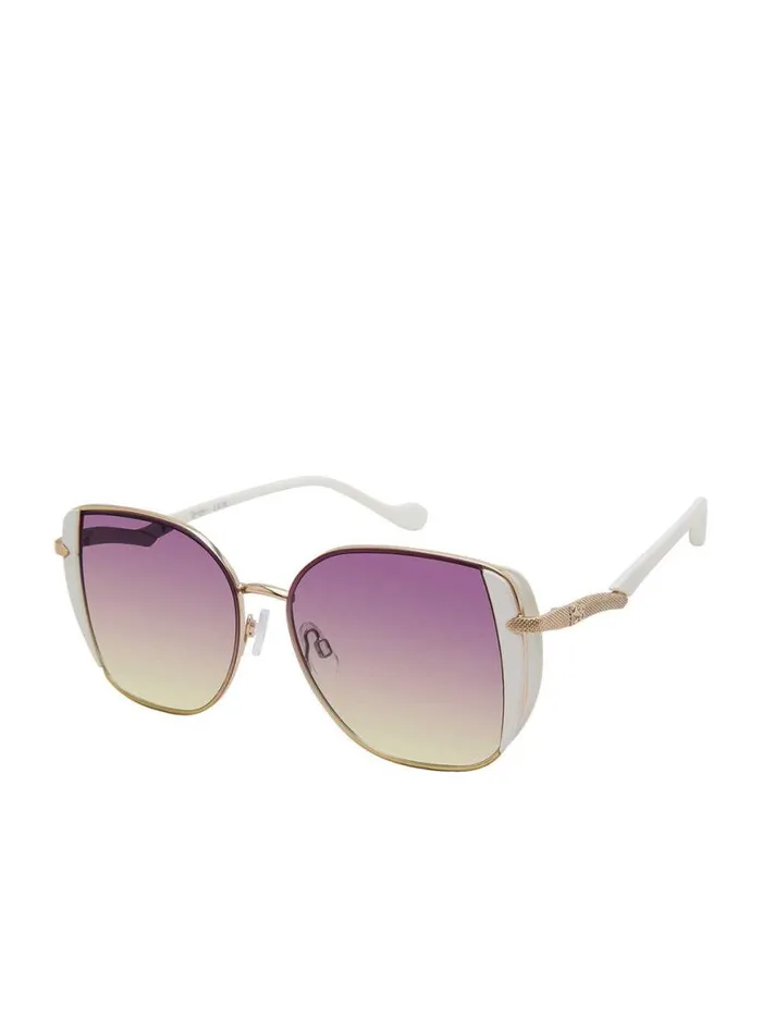 Women Metal Shield Butterfly Sunglasses In Gold Jessica Simpson Sunglasses
