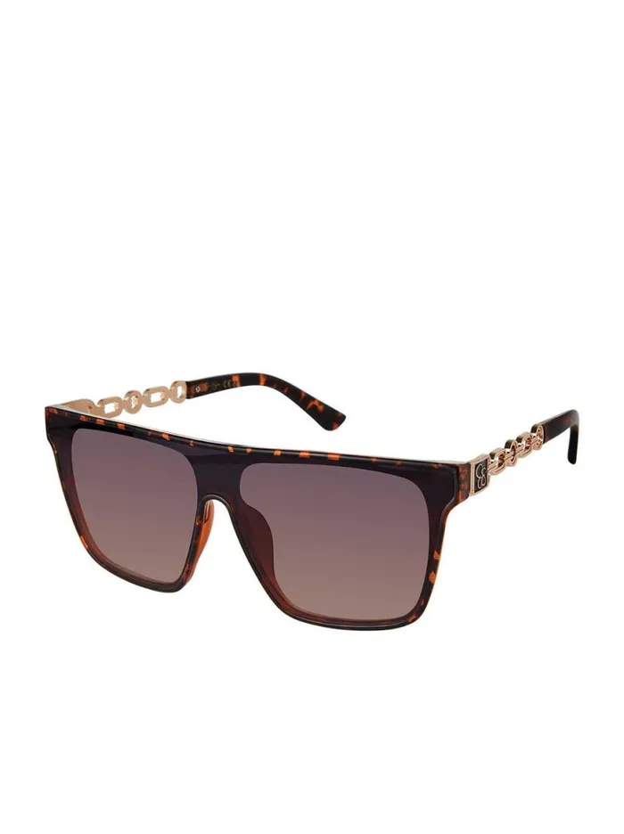 Women Metal Square Shield Sunglasses In Tortoise Jessica Simpson Sunglasses