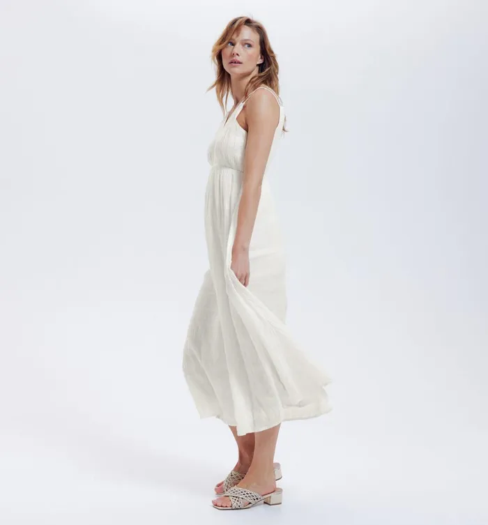 Women MidLength Strappy Dress 8211 Ecru Promod Dresses
