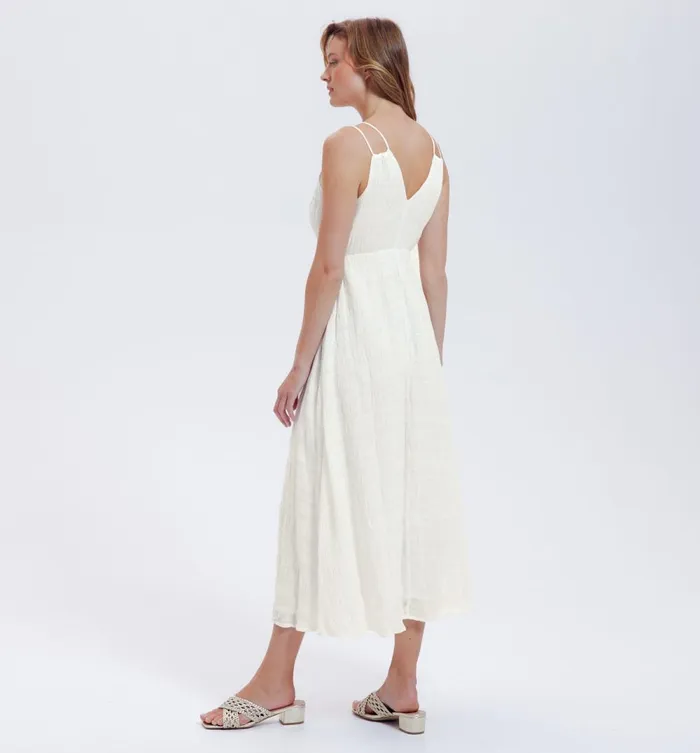 Women MidLength Strappy Dress 8211 Ecru Promod Dresses Women MidLength Strappy Dress 8211 Ecru Promod Dresses