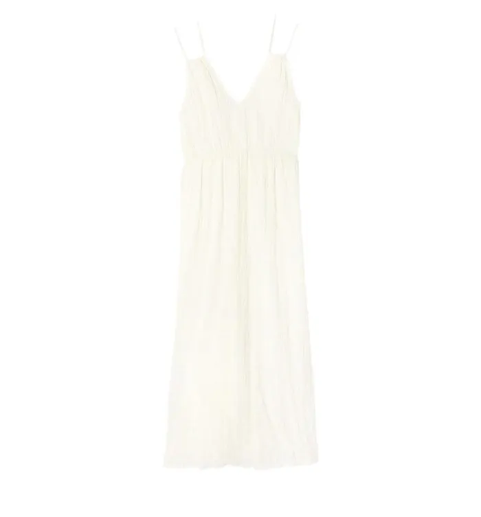 Women MidLength Strappy Dress 8211 Ecru Promod Dresses Women MidLength Strappy Dress 8211 Ecru Promod Dresses