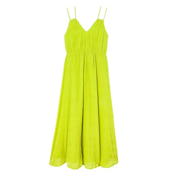 Women MidLength Strappy Dress 8211 Neon Green Promod Dresses Women MidLength Strappy Dress 8211 Neon Green Promod Dresses