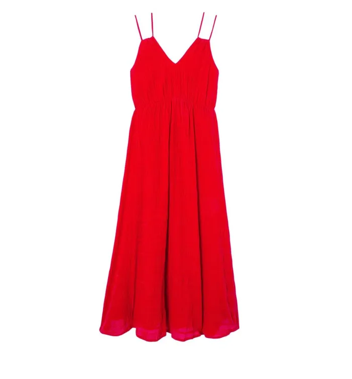 Women MidLength Strappy Dress 8211 Red Promod Dresses Women MidLength Strappy Dress 8211 Red Promod Dresses