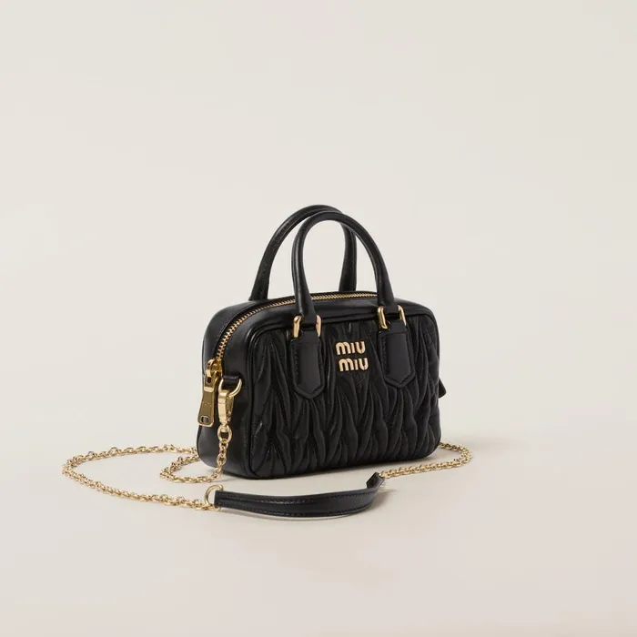 Women Mini Bags Miu Miu Arcadie Matelass Nappa Leather Minibag Black Women Mini Bags Miu Miu Arcadie Matelass Nappa Leather Minibag Black