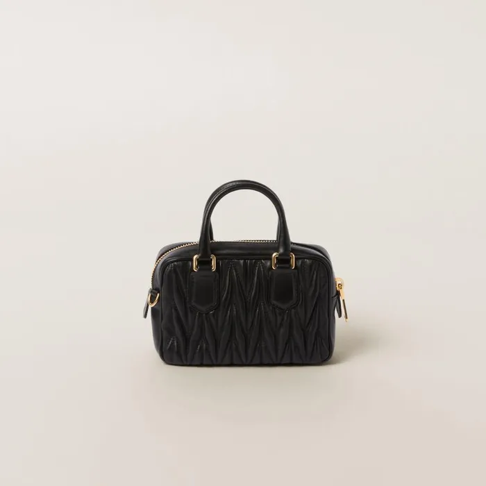 Women Mini Bags Miu Miu Arcadie Matelass Nappa Leather Minibag Black Women Mini Bags Miu Miu Arcadie Matelass Nappa Leather Minibag Black