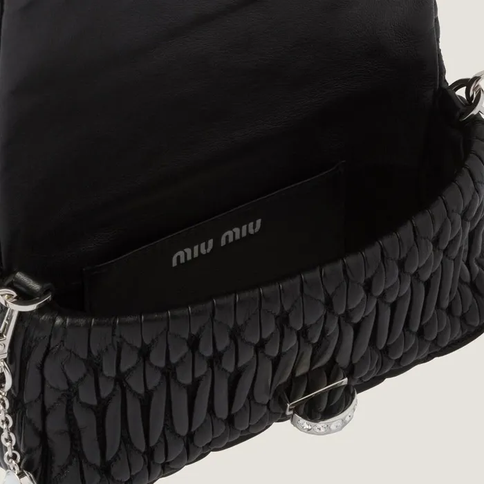 Women Mini Bags Miu Miu Miu Crystal Nappa Leather And Crystal Minibag Black Women Mini Bags Miu Miu Miu Crystal Nappa Leather And Crystal Minibag Black