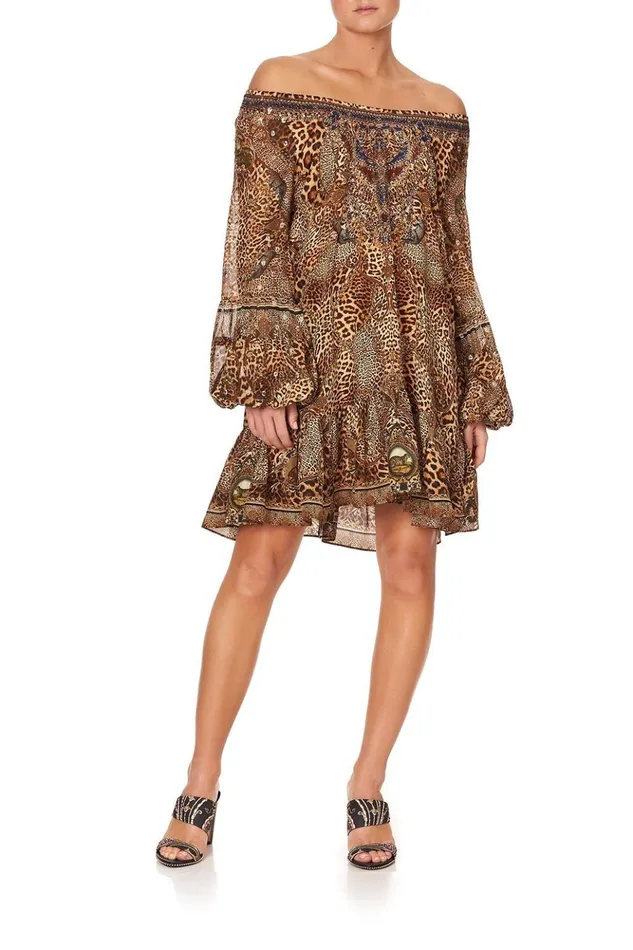 Women Mini Dresses Camilla Blouson Sleeve A Line Frill Dress Lady Lodge