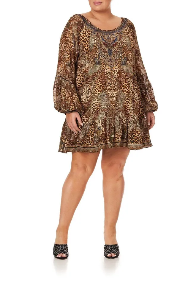 Women Mini Dresses Camilla Blouson Sleeve A Line Frill Dress Lady Lodge