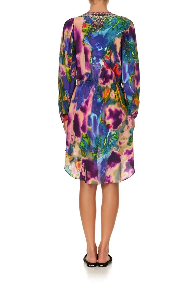 Women Mini Dresses Camilla Cross Front High Low Mini Dress Acid Abbey